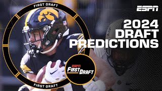 2024 NFL Draft Predictions Sleepers amp Burning Questions  First Draft [upl. by Lertram148]