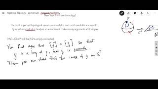 Algebraic Topology  Lecture 20  Smooth Manifolds [upl. by Arinay]