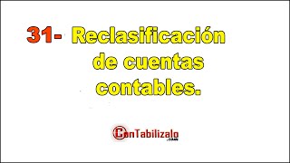 31 Reclasificación de cuentas contables [upl. by Ydisac]