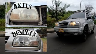 TUTORIAL Restauración de farolas Paso a paso  Chevrolet Grand Vitara 2002 [upl. by Lerrehs22]