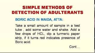 Adulteration in Foods Common Adulterants and Simple Methods of Detection [upl. by Shiri815]