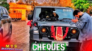 Cheques Ft Thar video 🔥🔥 Thar video Status 🥀🥀 Cheques Shubh Song Edit 🖤 attitude mahindrathar [upl. by Faruq]