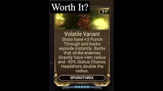 Volatile Variant The Sporothrix Mod Testing In Warframe [upl. by Analaj]