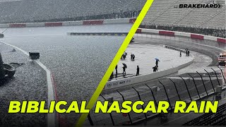 Biblical Rain Storm Floods North Wilkesboro Speedway And Postpones NASCAR Race [upl. by Sanbo]