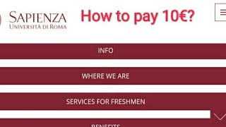 How to pay 10€ enrollment fee at Sapienza University of Rome for freshmen [upl. by Meggie]