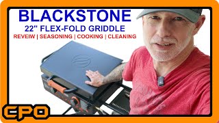 Blackstone 22quot OnTheGo FlexFold Griddle Review  Seasoning  Cooking [upl. by Eilatam]