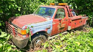 Can We SAVE This quotABANDONquot JUNKYARD Ford Wrecker Will It Run and DRIVE Again [upl. by Achorn]