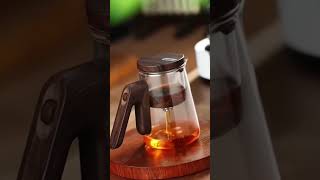 High quality onetouch tea strainer set Borosilicate glass teapot water will flow out automatically [upl. by Nerhe245]