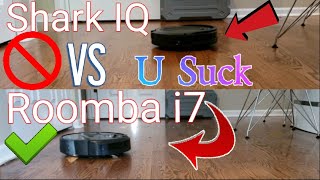 Roomba i7 vs Shark IQ Cleaning Test Who Sucks MORE 😞 [upl. by Boardman]