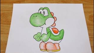 How to draw yoshi very easy for beginners yoshi sketch draw session [upl. by Ettenrahc717]