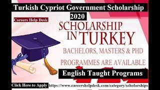 Turkish Cypriot Government Scholarship 2020  Scholarships in Turkey [upl. by Maccarone]