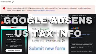 YOUTUBE TAX FORM 2024  US TAX EXPIRED [upl. by Attennod]