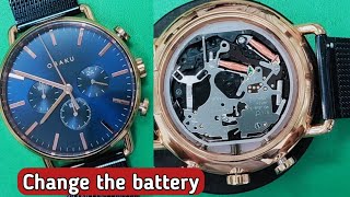 How to change the battery OBAKU watch [upl. by Zolner]