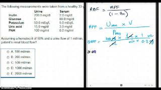 506 CALCULATING RENAL BLOOD FLOW [upl. by Oirad]