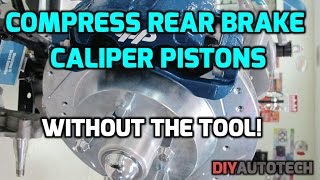 How To Compress Rear Brake Caliper Piston  WITHOUT THE TOOL  HD [upl. by Ainecey]