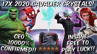 17x 2020 Cavalier Crystal Opening  INSANE FREE TO PLAY LUCK CEO  Marvel Contest of Champions [upl. by Akiemehs]