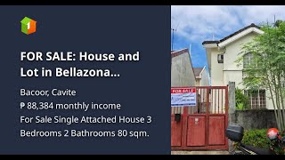 FOR SALE House and Lot in Bellazona Subdivision Bacoor City [upl. by Dewees226]