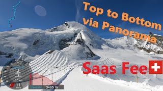 4K Skiing Saas Fee Top to Bottom via Panorama and Morenia Wallis Switzerland GoPro HERO9 [upl. by Ynnej]