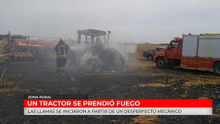 ZONA RURAL UN TRACTOR SE PRENDIO FUEGO  Gustavo Nicola [upl. by Ainoet]