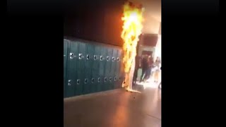 Student sets paper sign on fire at Coronado High School in Henderson [upl. by Ahsiena]