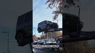 Truck Delivering 3 Custom G Wagons gwagon mercedes cars luxury amg [upl. by Hinckley]