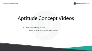 Concept Video 3 Ratio and Proportion Basic Problems Live Aptitude Training PlacementSeason [upl. by Bernj554]