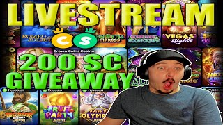 BIG BONUS BUYS AND BIG SPINS  200SC GIVEAWAY  CROWN COINS CASINO [upl. by Enyaz672]