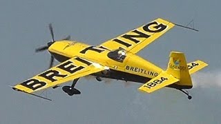 BREITLING Extra 300 Aerobatic Airshow Loops rolls spins low passes takeoff landing and more [upl. by Leland728]