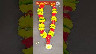 Chamanthi and Rose Mala For God🙏🌺How to make Flower GarlandHow to make Flowers mala makingShorts [upl. by Ahsak]