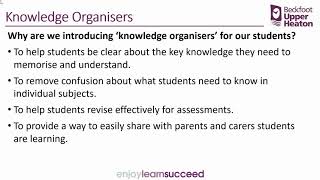 Knowledge Organisers explained [upl. by Robma]