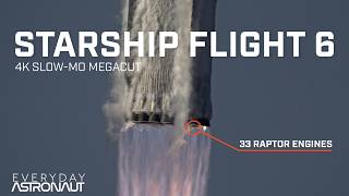 4K SlowMo Starship Flight 6 Supercut w Clean Audio [upl. by Floro890]