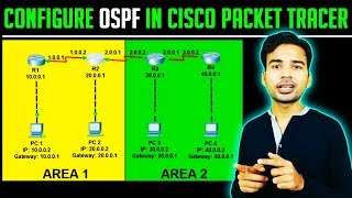 How to configure OSPF in Cisco Packet Tracer  OSPF configuration commands step by step  CCNA 2018 [upl. by Drannek]