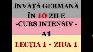 Invata germana in 10 zile  CURS INTENSIV A1  LECTIA 1 [upl. by Danika]