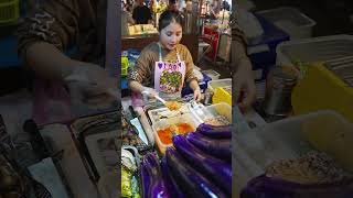 Jumbo Eggplant🍆  Laos Food  Vientiane shorts [upl. by Ardried818]