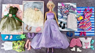 Satisfying Video  Unboxing amp Dress Up Beauty Barbie Doll 13 Outfits Makeover [upl. by Laden]