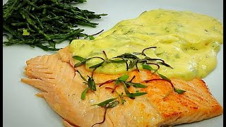 SALMON EN SALSA DE NARANJA Y ESTRAGON CON SALICORNIA [upl. by Labaw]