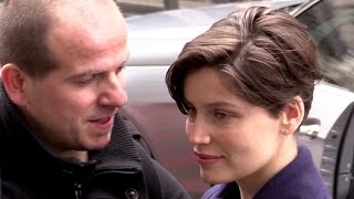 EXCLUSIVE Short hair Laetitia Casta arrives at RTL radio in Paris [upl. by Rawdon84]