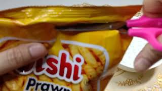 OISHI PRAWN CRACKERS SALTED EGG FLAVOR [upl. by Nosae]