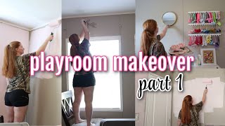 🏠✨️MOBILE HOME MAKEOVER  Girls Playroom makeover 2023  Part 1  Painting  Prep  Ideas [upl. by Drawoh]