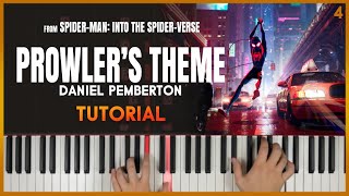 PROWLERS THEME from Spiderman Into The Spiderverse by Daniel Pemberton  Piano Tutorial Part 1 [upl. by Boggers]