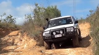 105 series 4x4 Landcruiser Goodyear Wrangler Kevlar Mud tyre test [upl. by Aisinut]