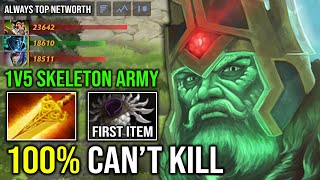 How to Offlane WK in 735c with First Item BM 1v5 Radiance Burn Unlimited Skeleton Army Dota 2 [upl. by Gowrie]