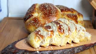 Sweet amp Fluffy Greek Tsoureki without mixer The Easter Bread You Need to Try [upl. by Niroc]