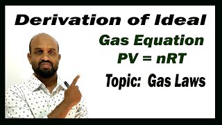 Lesson 7 Derivation of Ideal Gas Equation PV  nRT  Topic Gas Laws  Environmental Chemistry [upl. by Reina]