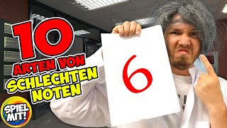 Schüler reagieren auf die NOTE 6 😱 10 Arten von schlechten Noten 😱 [upl. by Saticilef938]