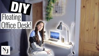 DIY Floating Desk Table SUPER INEXPENSIVE amp EASY [upl. by Sivle]