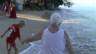 Mavis and Iain beach walk in Barbados [upl. by Ahsinrat]