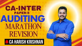 CA INTER AUDIT MARATHON  AUDIT REVISION  JAN 2025  MAY 2025  CA HARISH KRISHNAN [upl. by Egres176]