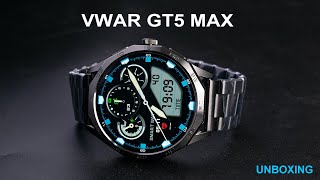 Vwar GT5 MAX Mens Smart Watch Unboxing 185quot Big Screen 710mAh Battery Bluetooth Call [upl. by Irmgard]