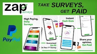 TAKE SURVEYS GET PAID WITH ZAP SURVEYS PAYPAL CASHOUT [upl. by Erminna900]